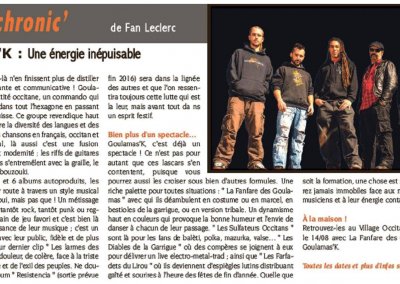 Chronique dans La Semaine du Minervois