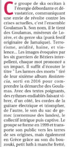 Goulamas'K dans le journal La Provence en août 2017