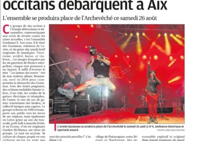 Goulamas'K dans le journal La Provence en août 2017