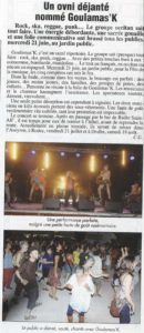 article du Progrès - Goulamas'K à Saint Affrique