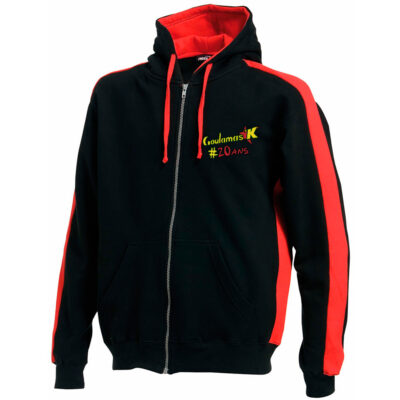 sweat noir et rouge 20 ans goulamas-k