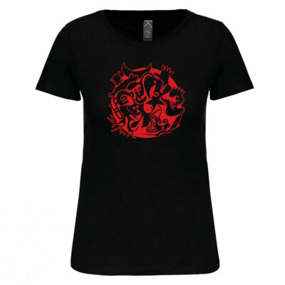 T-shirt noir femme Luna Roja - devant