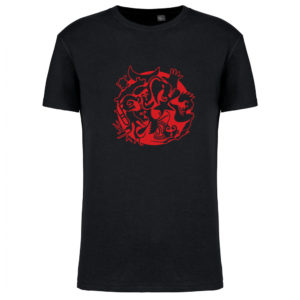 T-shirt noir unisexe Luna Roja - devant