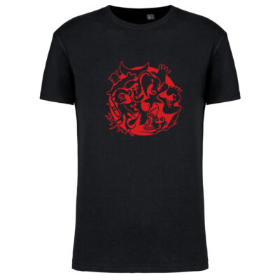 T-shirt noir unisexe Luna Roja - devant