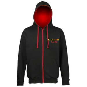 Sweat noir capuche rouge Luna Roja