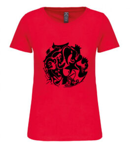 T-shirt rouge femme Luna Roja - devant